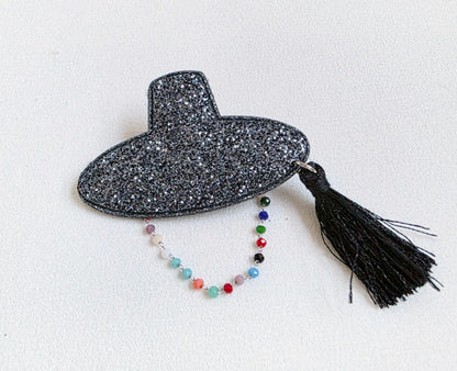 Korean Gat Hair Clip - Glitter & Nacre Pattern with Tassel