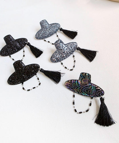 Korean Gat Hair Clip - Glitter & Nacre Pattern with Tassel