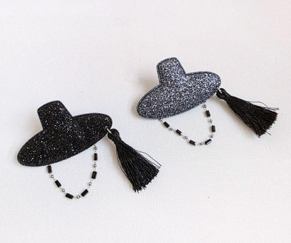 Korean Gat Hair Clip - Glitter & Nacre Pattern with Tassel