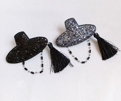 Korean Gat Hair Clip - Glitter & Nacre Pattern with Tassel