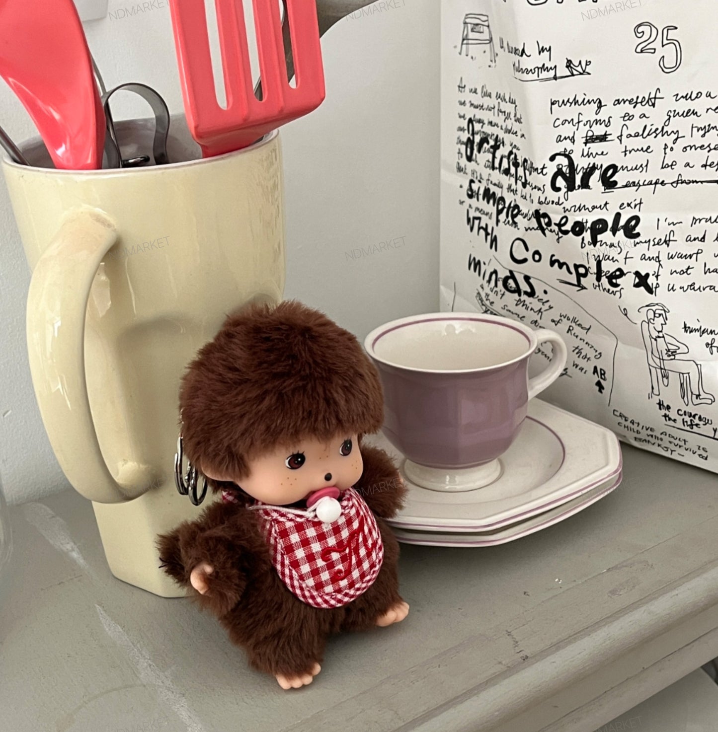 Monchhichi Baby Plush Doll Keychain – Kawaii Soft Bag Charm