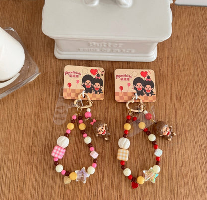 Monchhichi Inspired Beaded Keychain | Handmade Kawaii Charm | Made in Korea