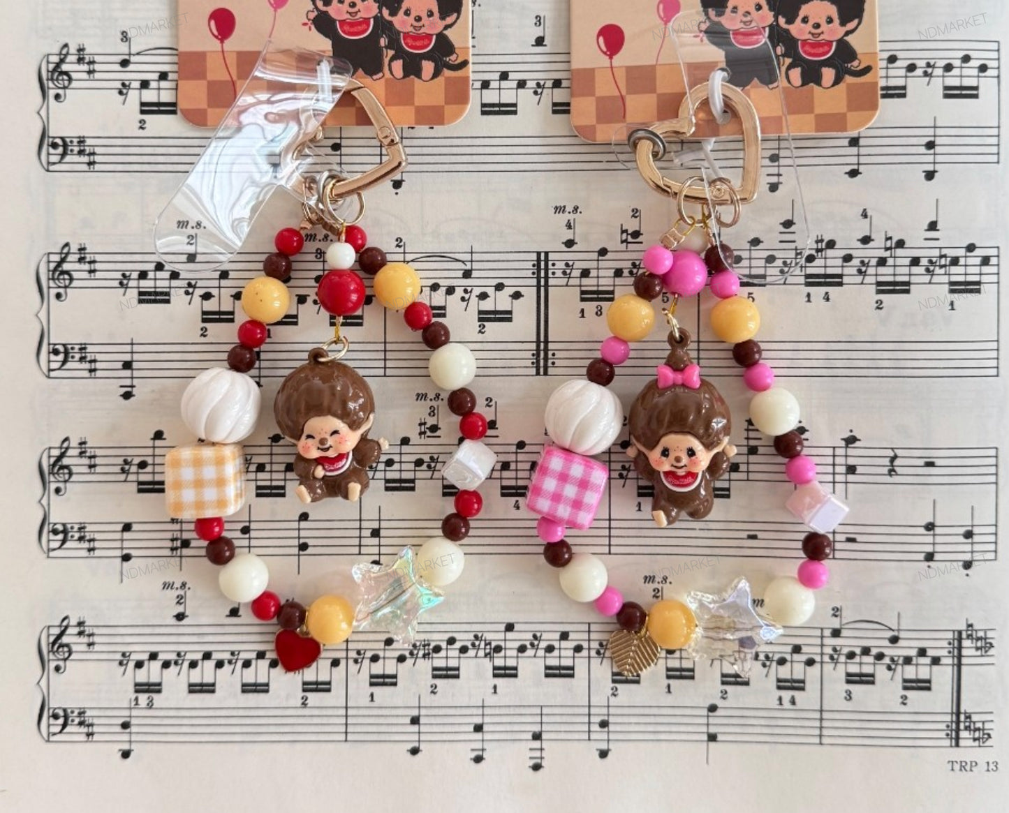 Monchhichi Inspired Beaded Keychain | Handmade Kawaii Charm | Made in Korea