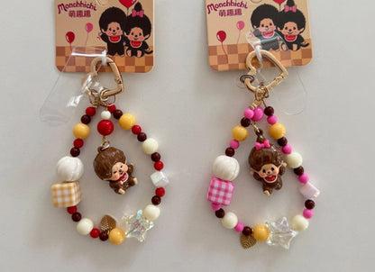 Monchhichi Inspired Beaded Keychain | Handmade Kawaii Charm | Made in Korea