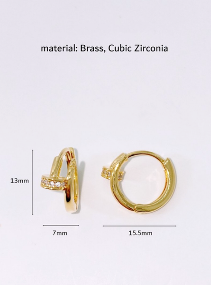 Modern Hinged Hoop Earrings — Smooth or CZ (Gold & Silver)