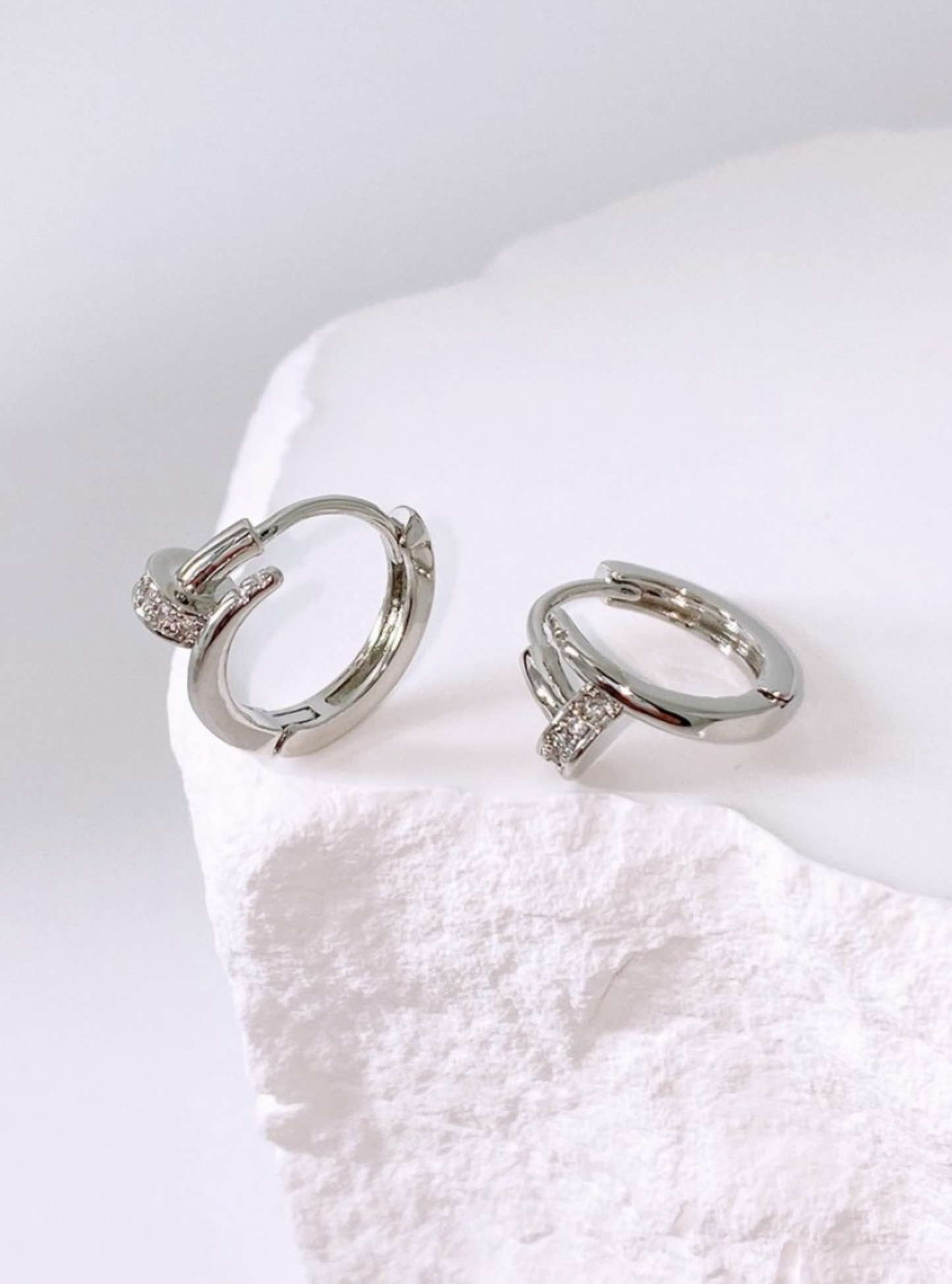 Modern Hinged Hoop Earrings — Smooth or CZ (Gold & Silver)