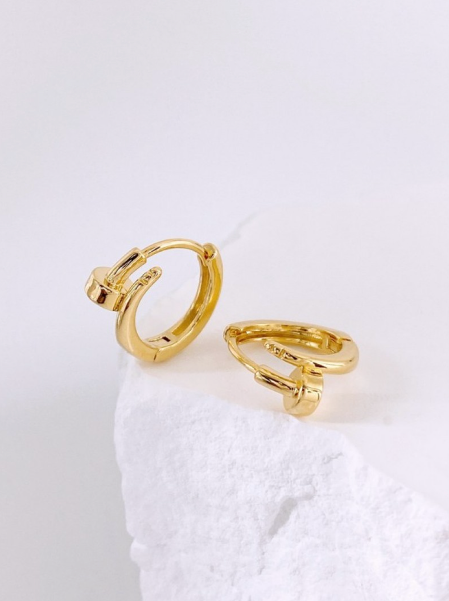 Modern Hinged Hoop Earrings — Smooth or CZ (Gold & Silver)