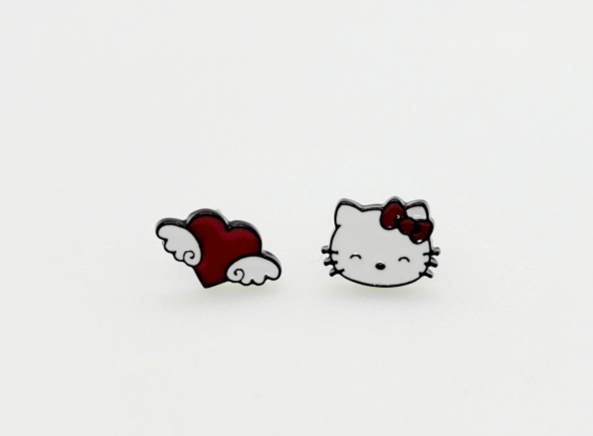 Hello Kitty & Sanrio Character Earring Set | 4 Pairs | 925 Silver