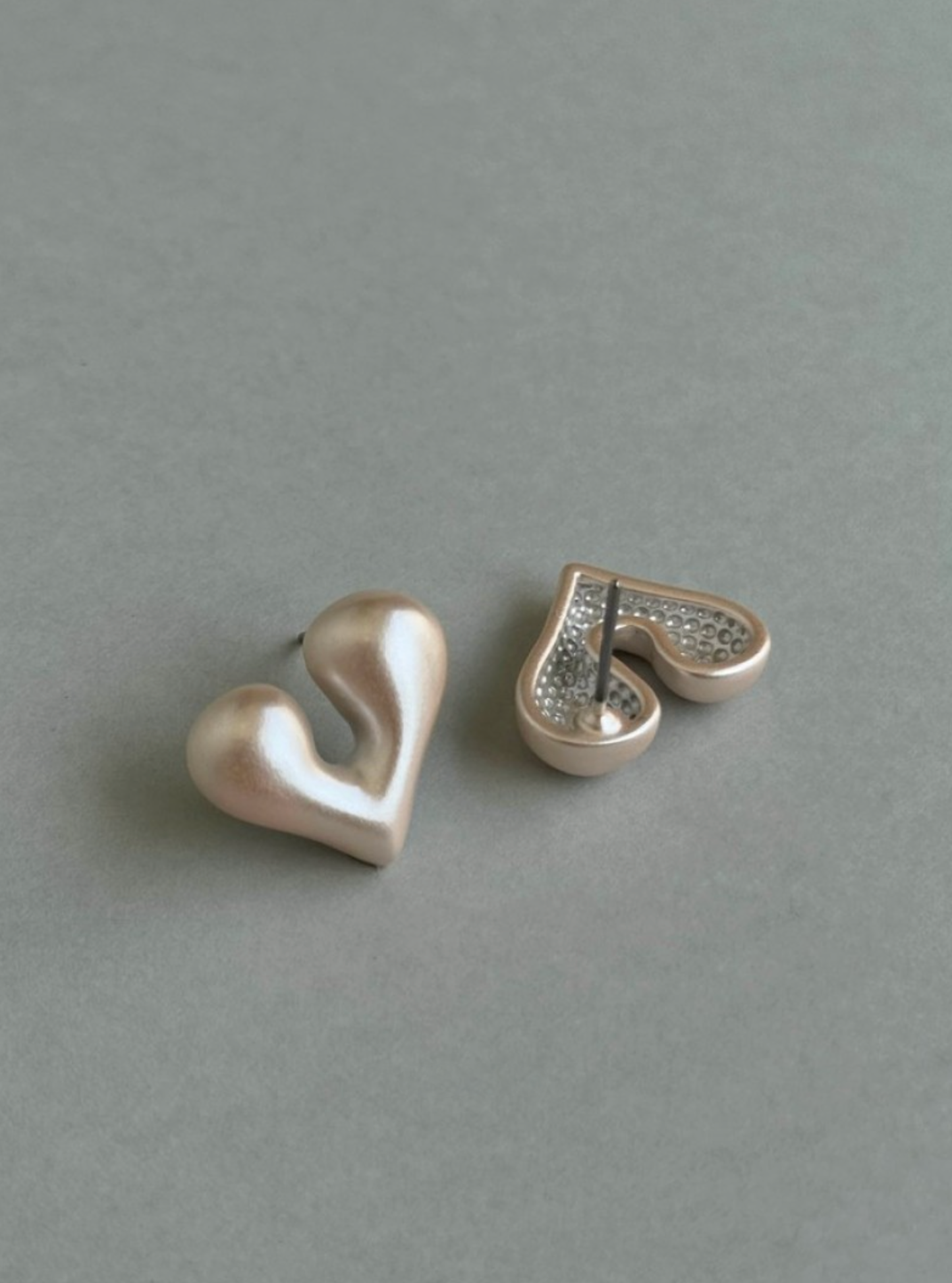 Heart Pearl Two-Way Earrings - Silver, Gold & Pink
