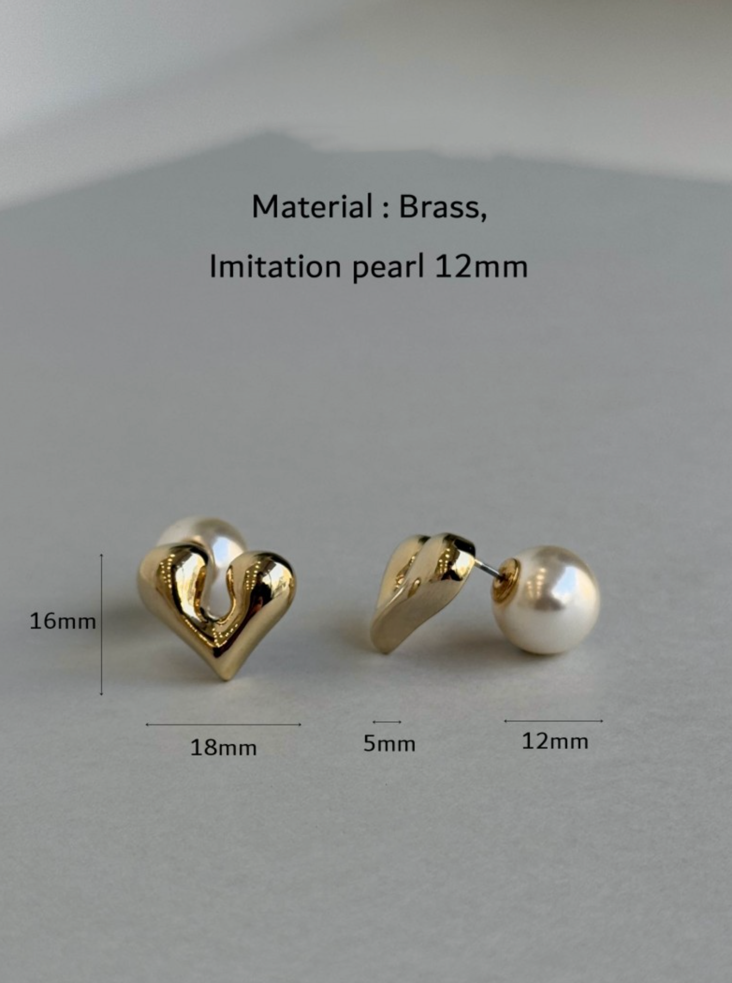 Heart Pearl Two-Way Earrings - Silver, Gold & Pink