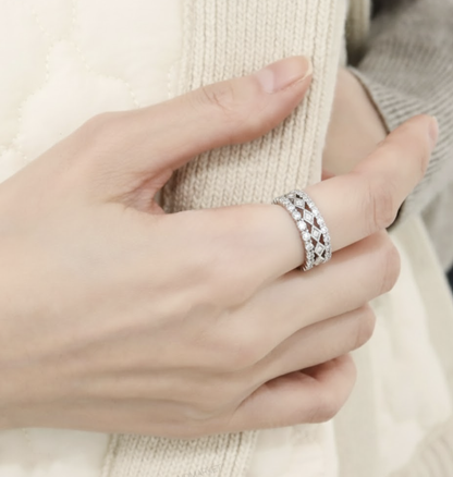 CZ Stacking Ring Set — 3-Piece Layered Bands | Minimalist Gold Silver Rose Gold