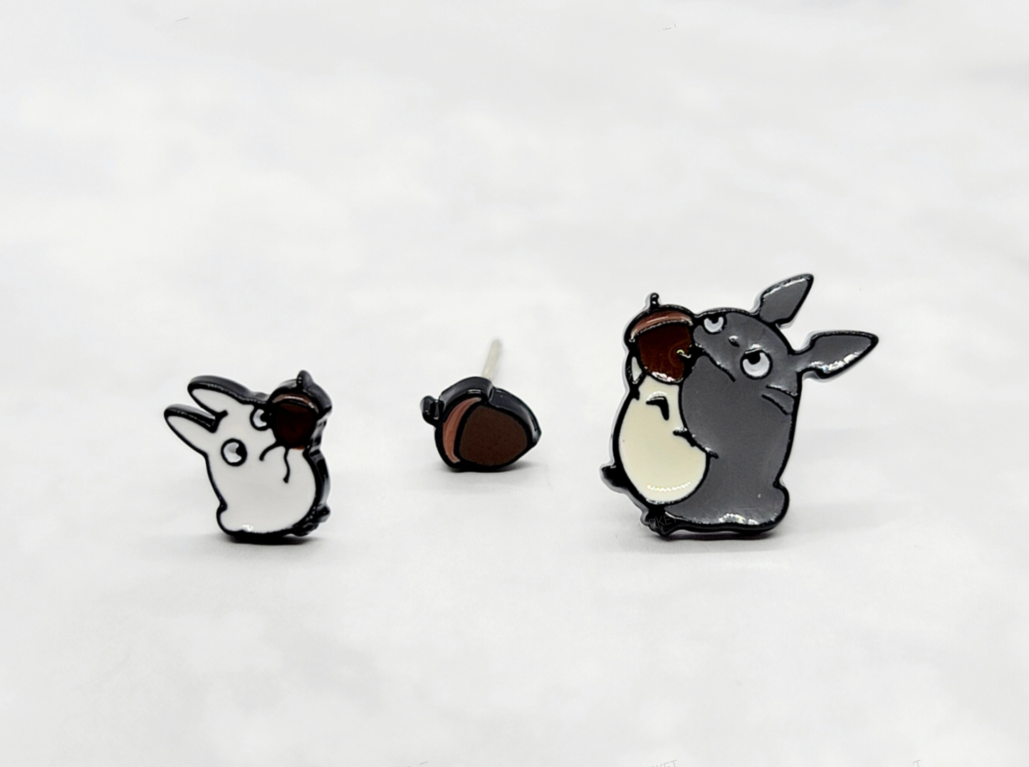 Studio Ghibli Totoro Catbus Soot Sprite Stud Earring Set - 3 Pieces with 925 Silver Posts | Character Jewelry