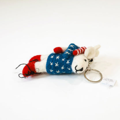 2026 Year of Horse Wool Felt Animal Keychain - Handmade Nepal