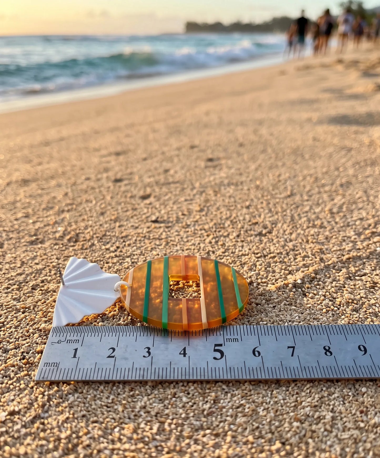 Hawaii Sunset Stripe Acrylic Drop Earrings, K-Style Resort