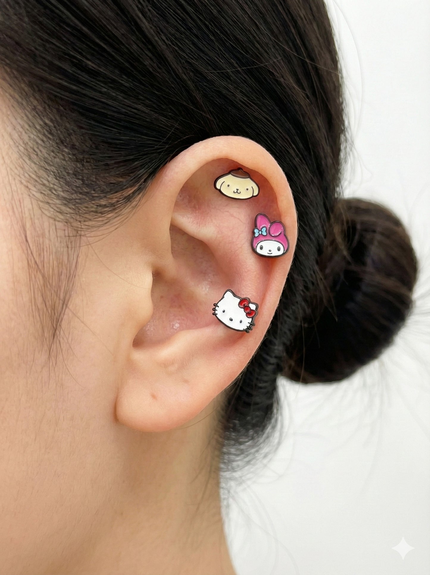 Complete Sanrio ear stack piercing collection Hello Kitty My Melody Pompompurin