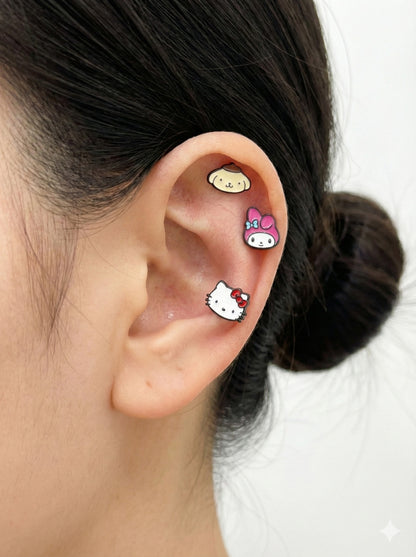 Complete Sanrio ear stack piercing collection Hello Kitty My Melody Pompompurin