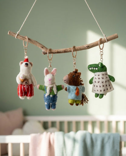 Handmade Wool Felt Horse Keychain - Unique Bag Charm for Horse Lovers & Backpack Decor | 2026 Year of the Horse Lucky Charm