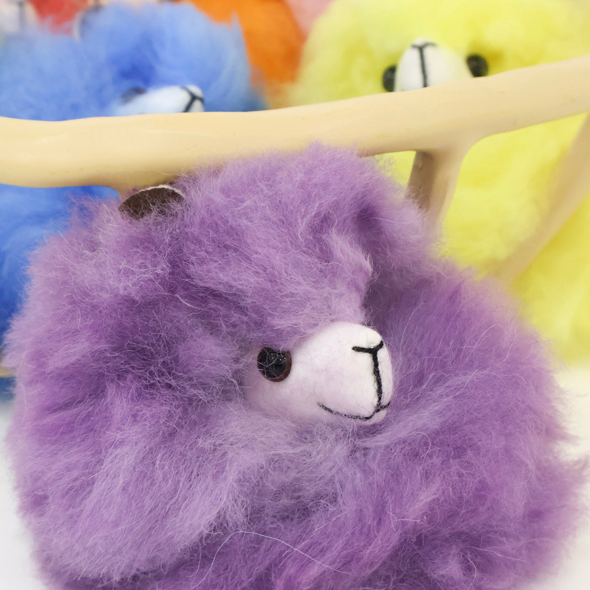 Real Alpaca Fur Fluffy Handcrafted Keychain Bag Charm