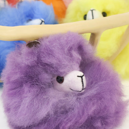 Real Alpaca Fur Fluffy Handcrafted Keychain Bag Charm
