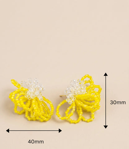 Handmade Acrylic Blossom Loop Earrings | K-Style Volume · 3 Colors