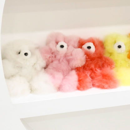 Handmade Real Alpaca Fur Fluffy Bear Keyring Bag Charm 20cm