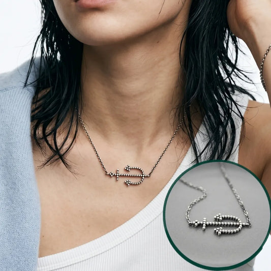 925 Sterling Silver Beaded Anchor Pendant Necklace — Layered Summer Jewelry, Two-Way Wear