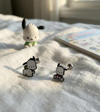 Pochacco Barbell Studs - Cute Sanrio Piercing Earrings (2 Styles)