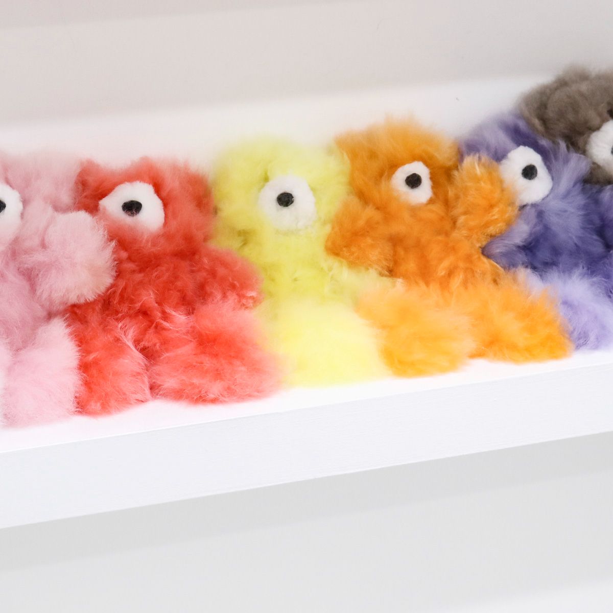 Handmade Real Alpaca Fur Fluffy Bear Keyring Bag Charm 20cm