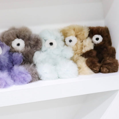 Handmade Real Alpaca Fur Fluffy Bear Keyring Bag Charm 20cm