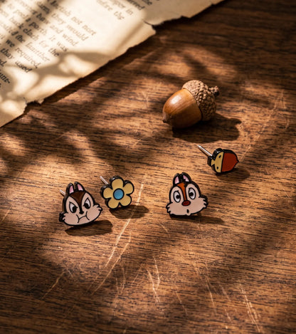 Chip 'n Dale 4-Piece Enamel Stud Set — Mix, Stack, Mismatch