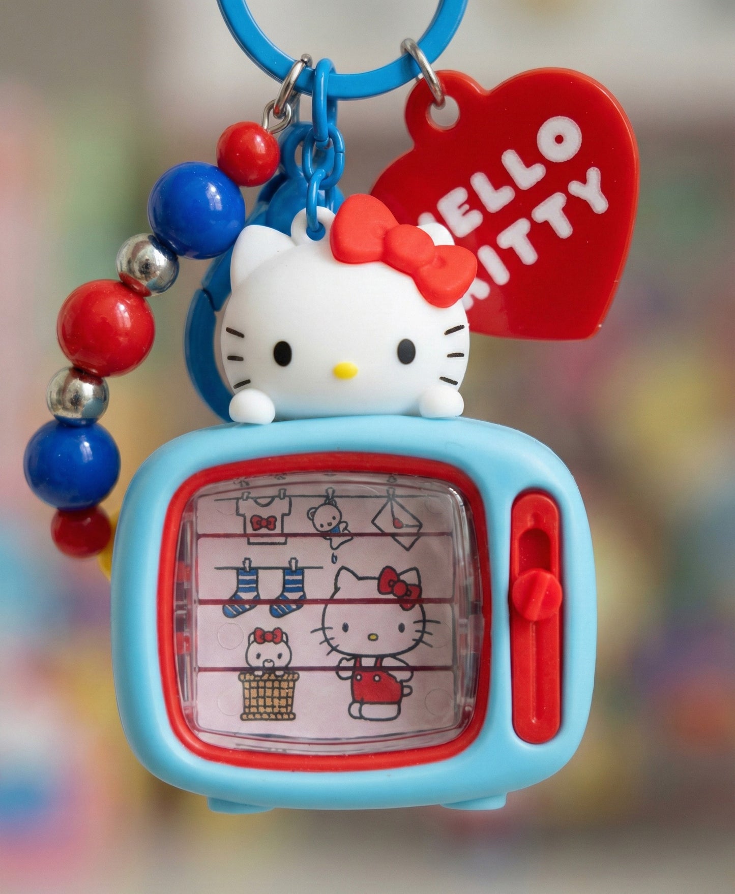 Genuine Sanrio Hello Kitty Retro TV 3D Figure Keychain – Y2K Beaded Bag Charm