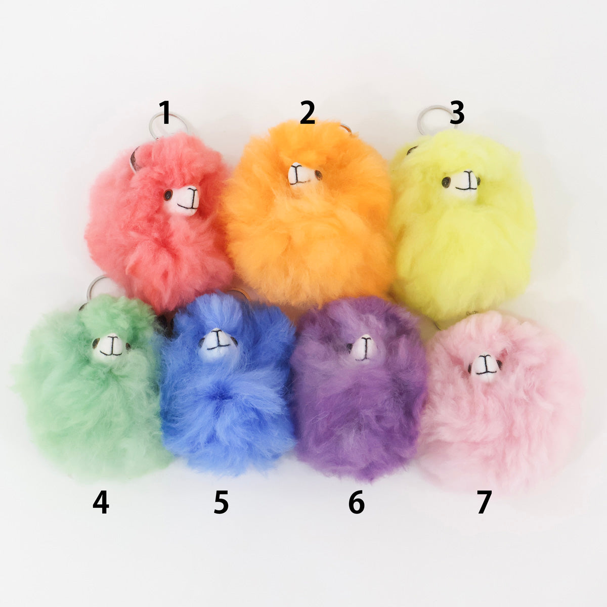 Real Alpaca Fur Fluffy Handcrafted Keychain Bag Charm