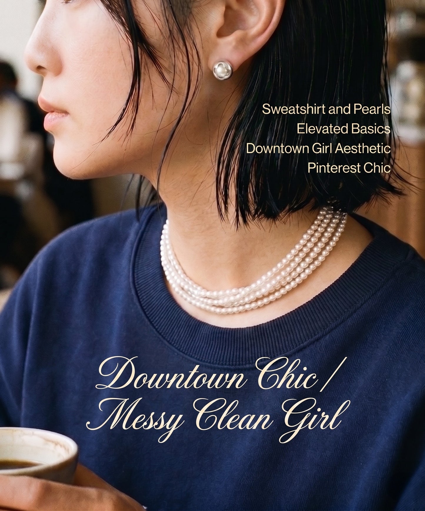 3D Clover Shell Stud Earrings with Swarovski Pearl | Downtown Chic