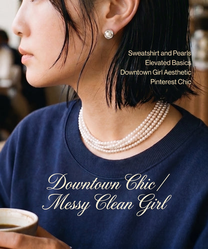 3D Clover Shell Stud Earrings with Swarovski Pearl | Downtown Chic