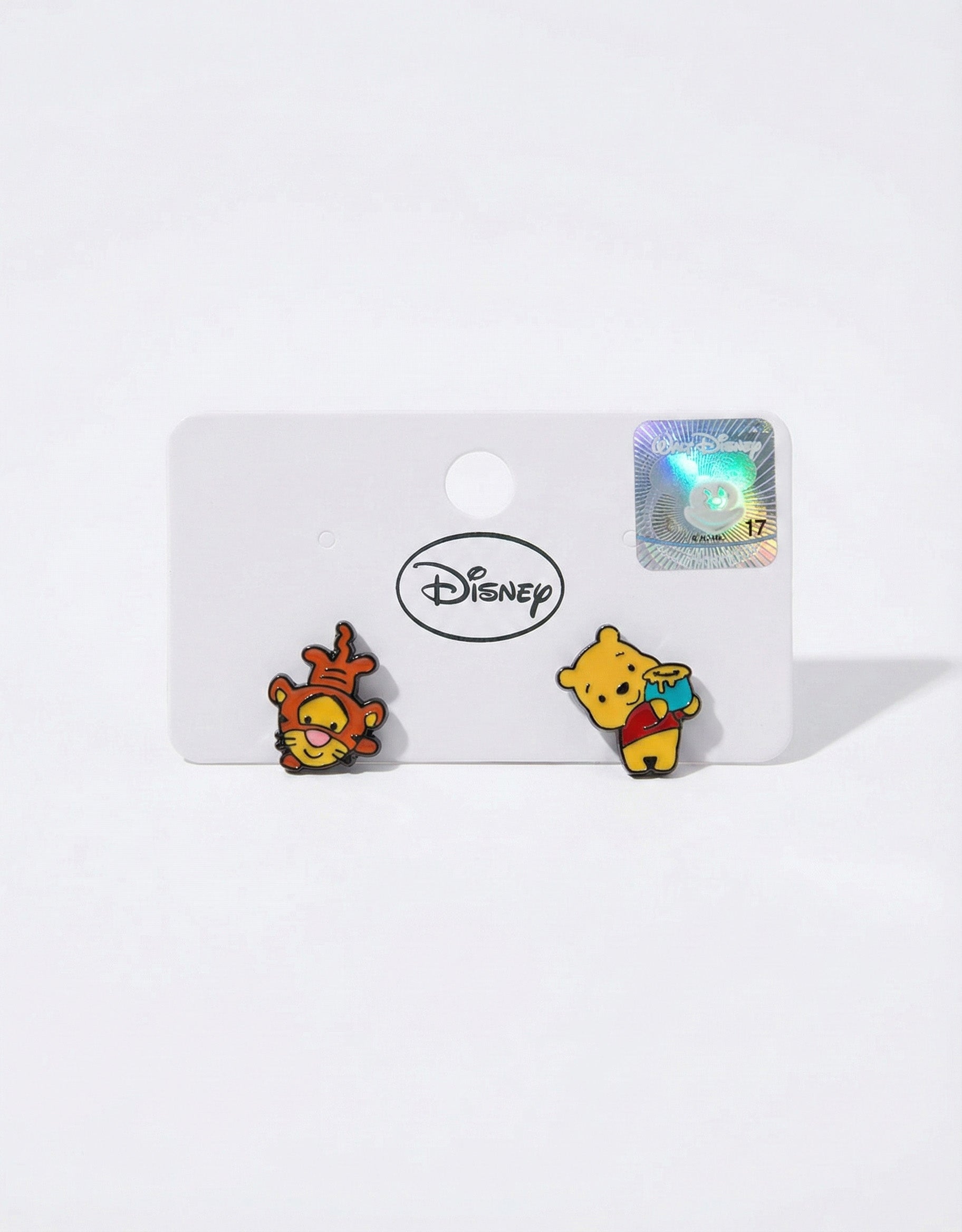 Disney Tigger and Winnie the Pooh asymmetrical earrings, enamel character studs with sterling silver posts