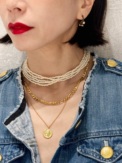 5-Strand Pearl Choker Necklace | Layered Pearl Necklace for Women