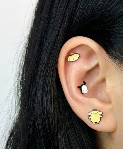 Pompompurin Barbell Stud | K-Style Ear Stack Piercing