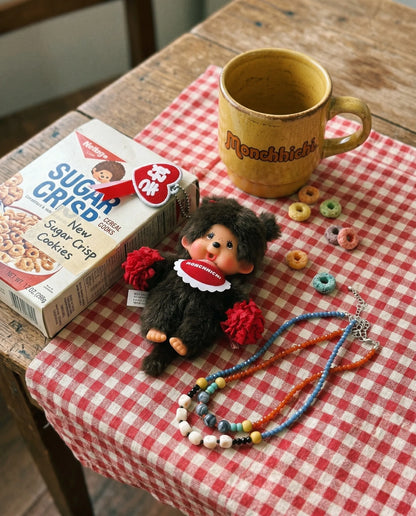 Monchhichi Cheerleader Plush Keychain Bag Charm | Yellow & Red