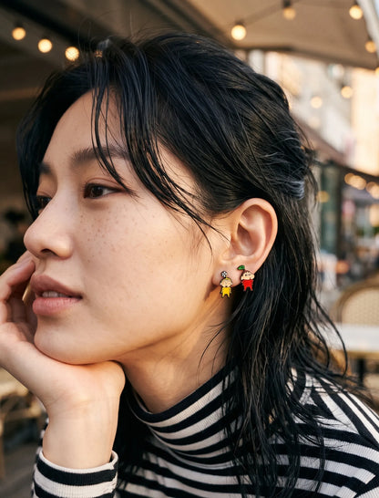 Crayon Shin-chan Mismatch Earrings — The K-Style Staple