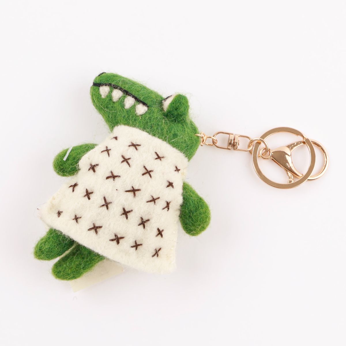 Handmade Wool Felt Animal Keychain - Bear, Rabbit, Hedgehog & Croc | Nepal Artisan Bag Charm
