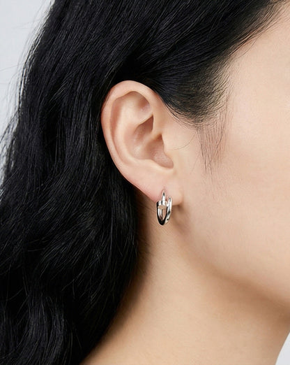 Modern Hinged Hoop Earrings — Smooth or CZ (Gold & Silver)