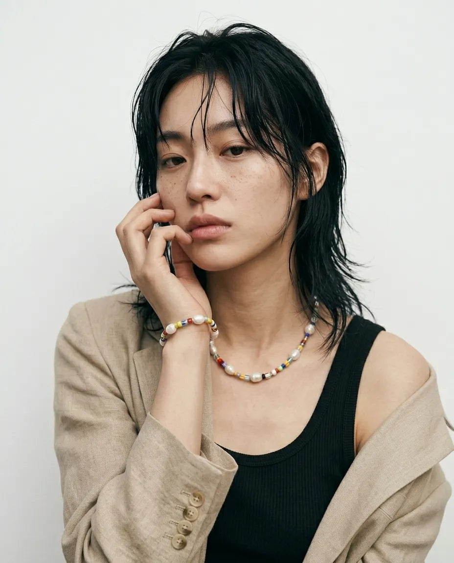 Real Freshwater Pearl & Miyuki Bead Bracelet | Handmade Korea