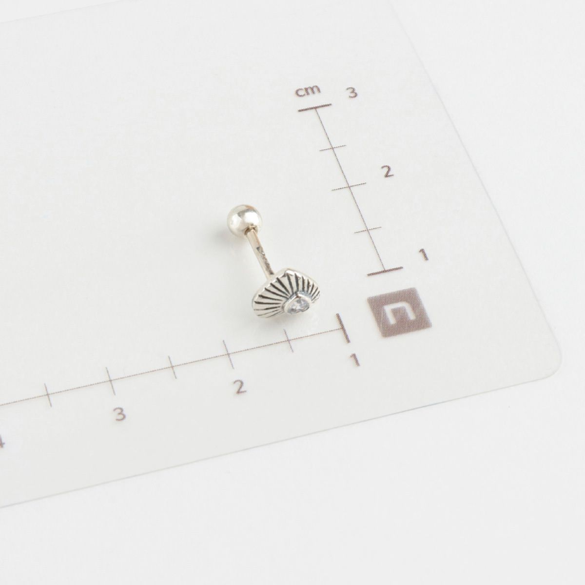 Antique Silver Heart & Flower Cartilage Stud | 925 Sterling Post