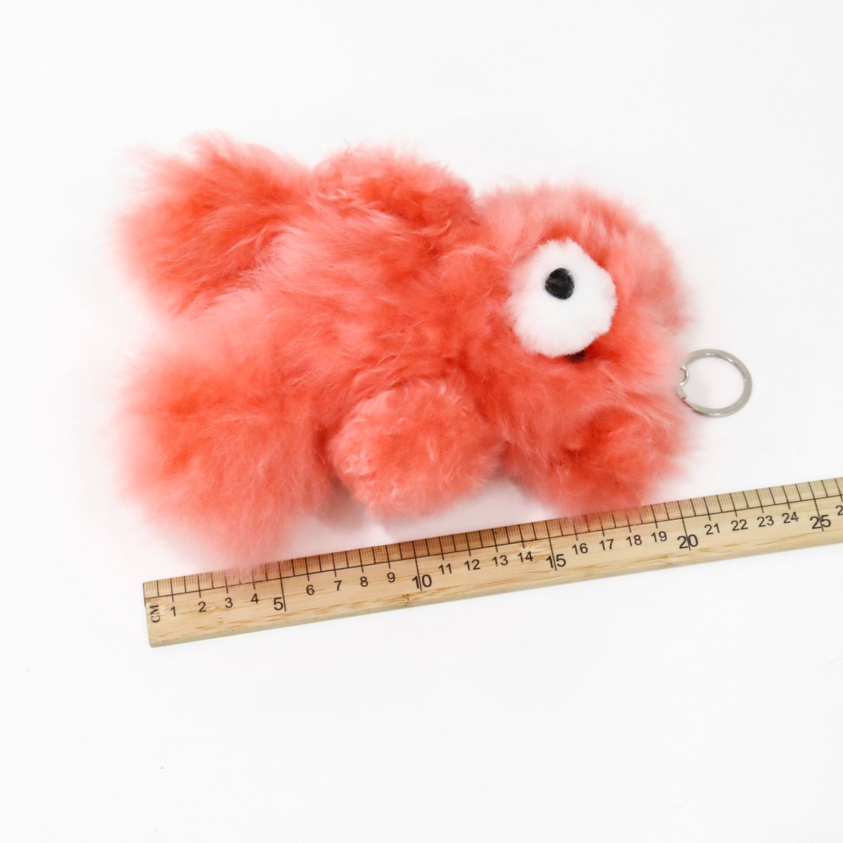 Handmade Real Alpaca Fur Fluffy Bear Keyring Bag Charm 20cm