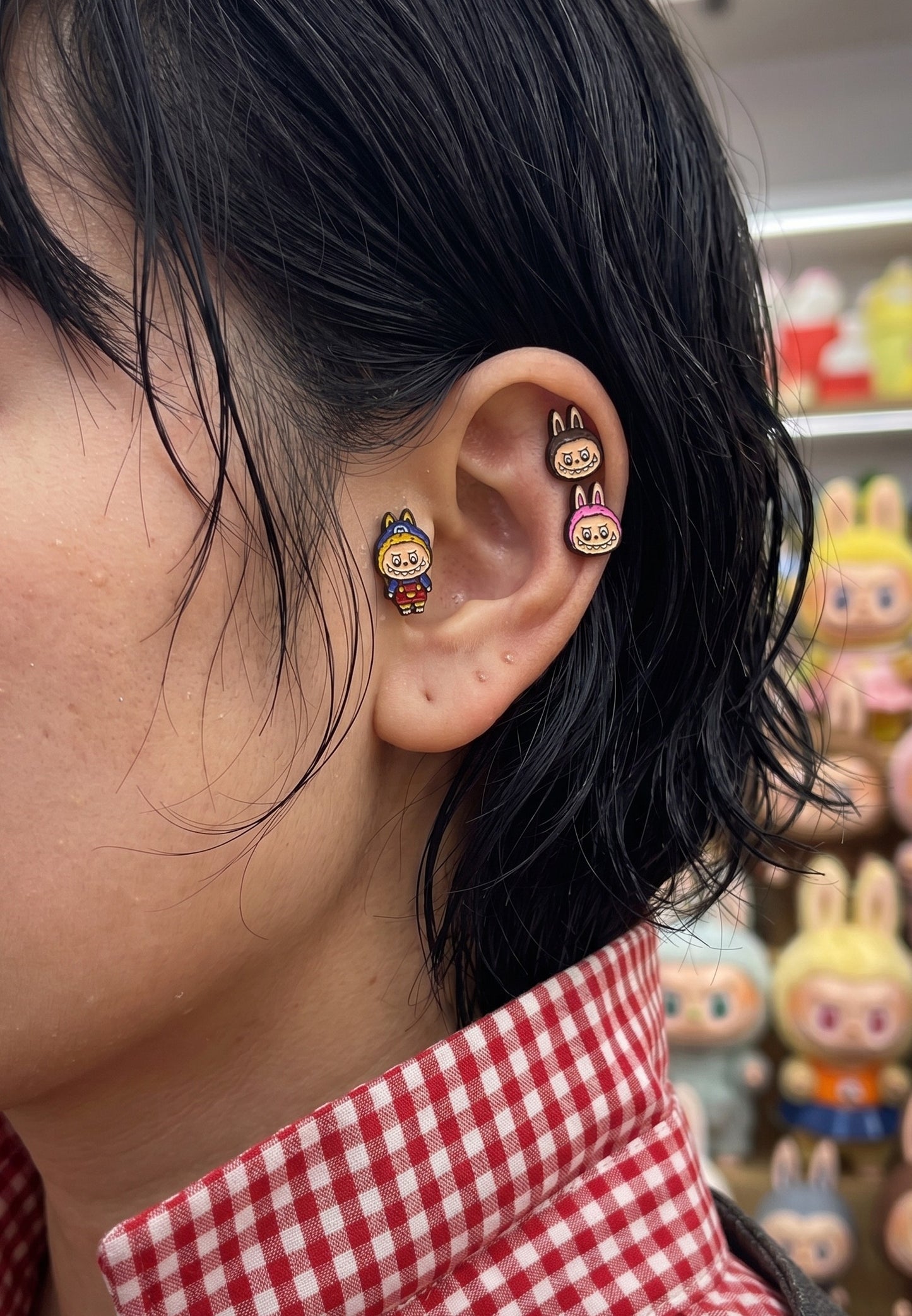 Labubu Ear Stack Set — 5 Character Studs | Wear Your Toys | Handmade in Korea