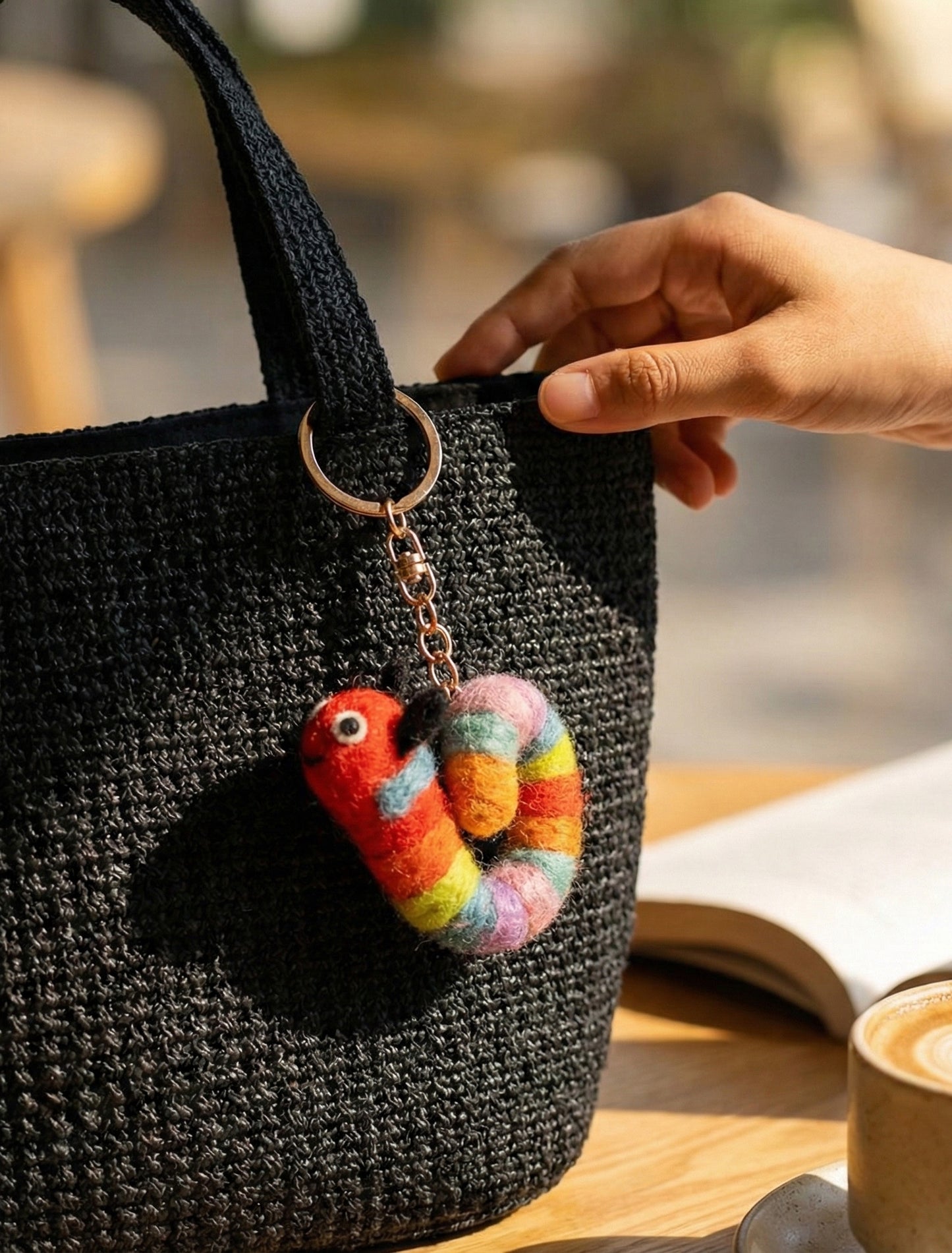 Handmade Nepal Wool Felt Animal Keychain - Cute Otter Red Panda Turtle Sheep | Unique Eco Gift