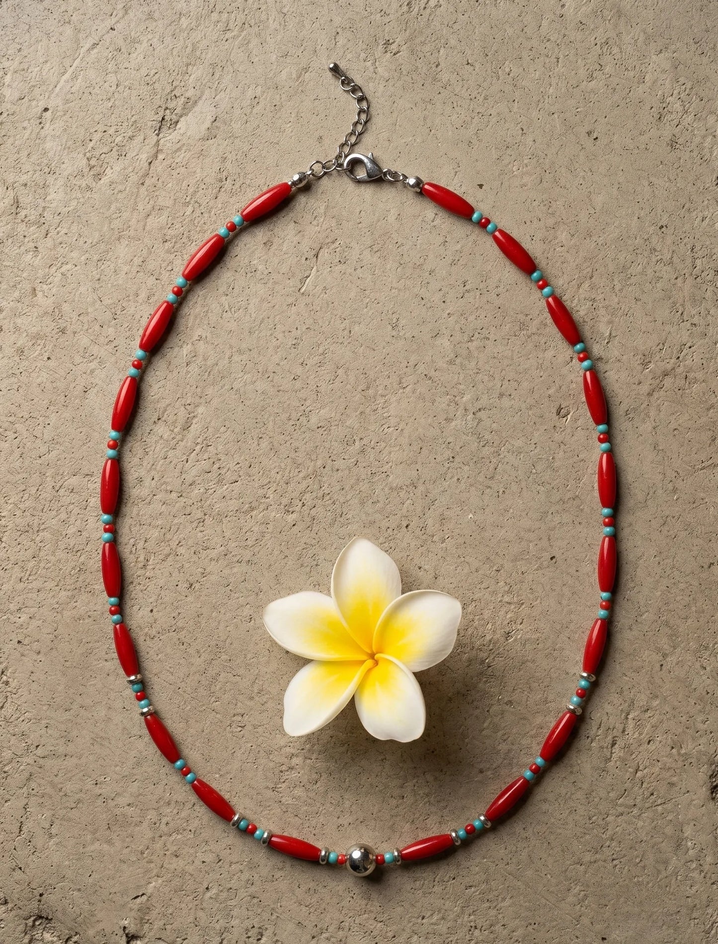 Oval Glass Bead Necklace | K-Style Stack · 4 Colors