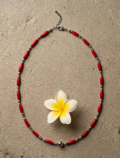 Oval Glass Bead Necklace | K-Style Stack · 4 Colors