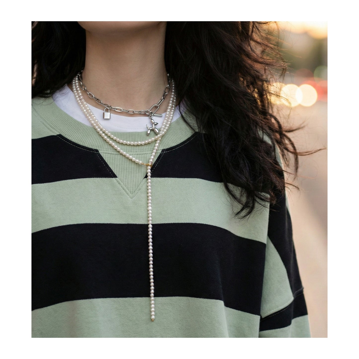 Korean Handmade 6mm Pearl Lariat Necklace - 125cm Y-Style Gold Plated Long Strand