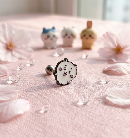 Chiikawa Hachiware Usagi Kawaii Barbell Stud Earring | Made in Korea
